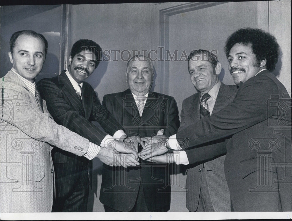 1973 Aldermen John S. Madrzyk, Timothy C. Evans, Thomas W. Cullerton - Historic Images