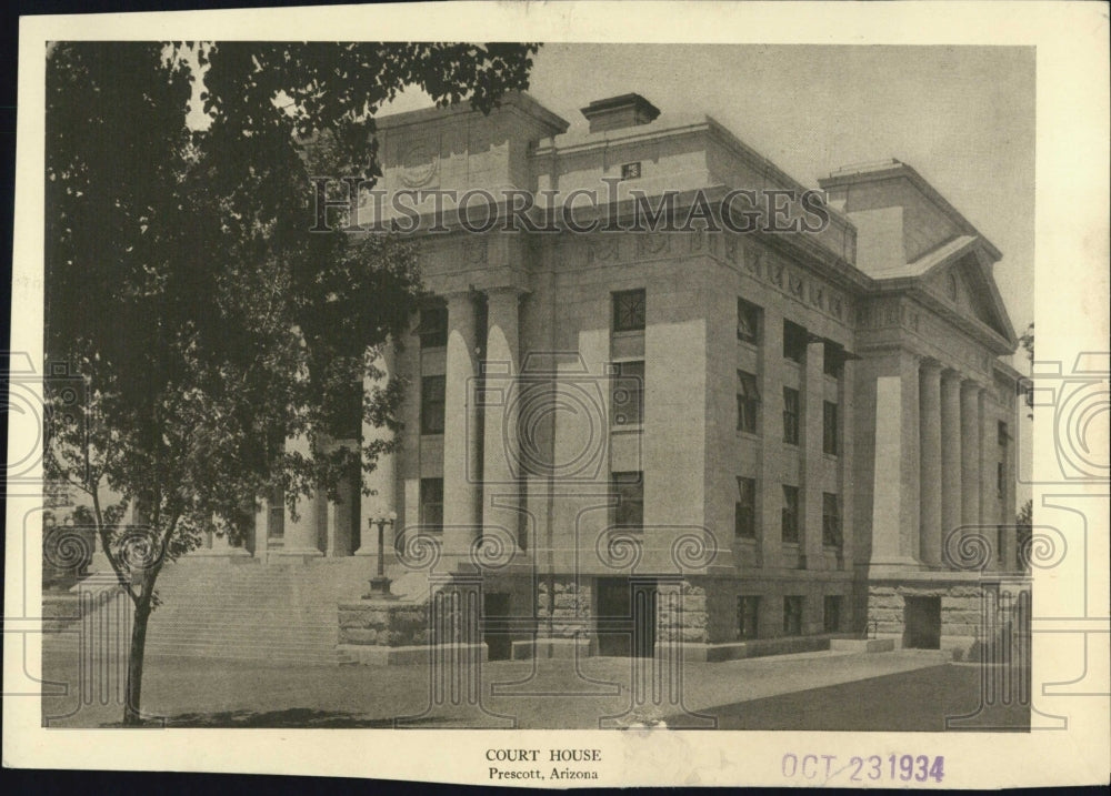 1934 Press Photo Court House Prescott Arizona - Historic Images