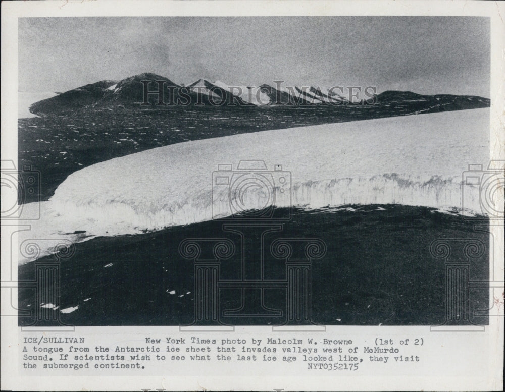 1989 Press Photo Ice Sheet from the Antarctic - Historic Images