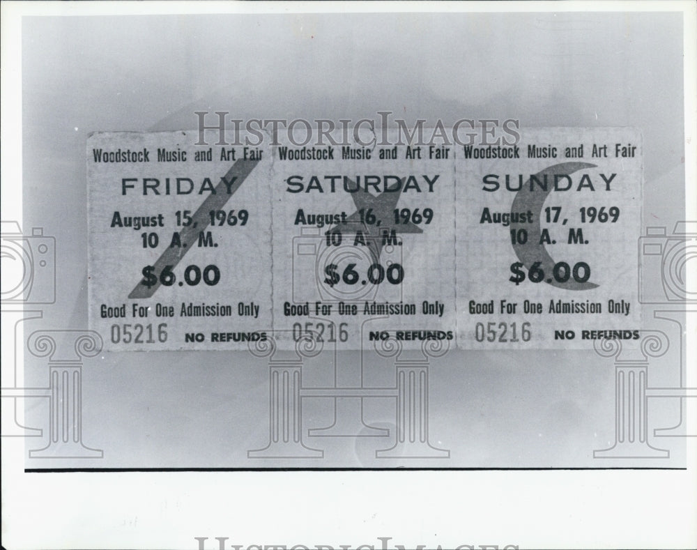 1994 Press Photo Woodstock Admission Ticket August 1969 - Historic Images