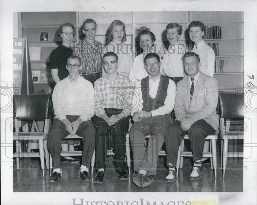 1958 Daily News Silver Knight Award Faith Halfter Gerald becker - Historic Images