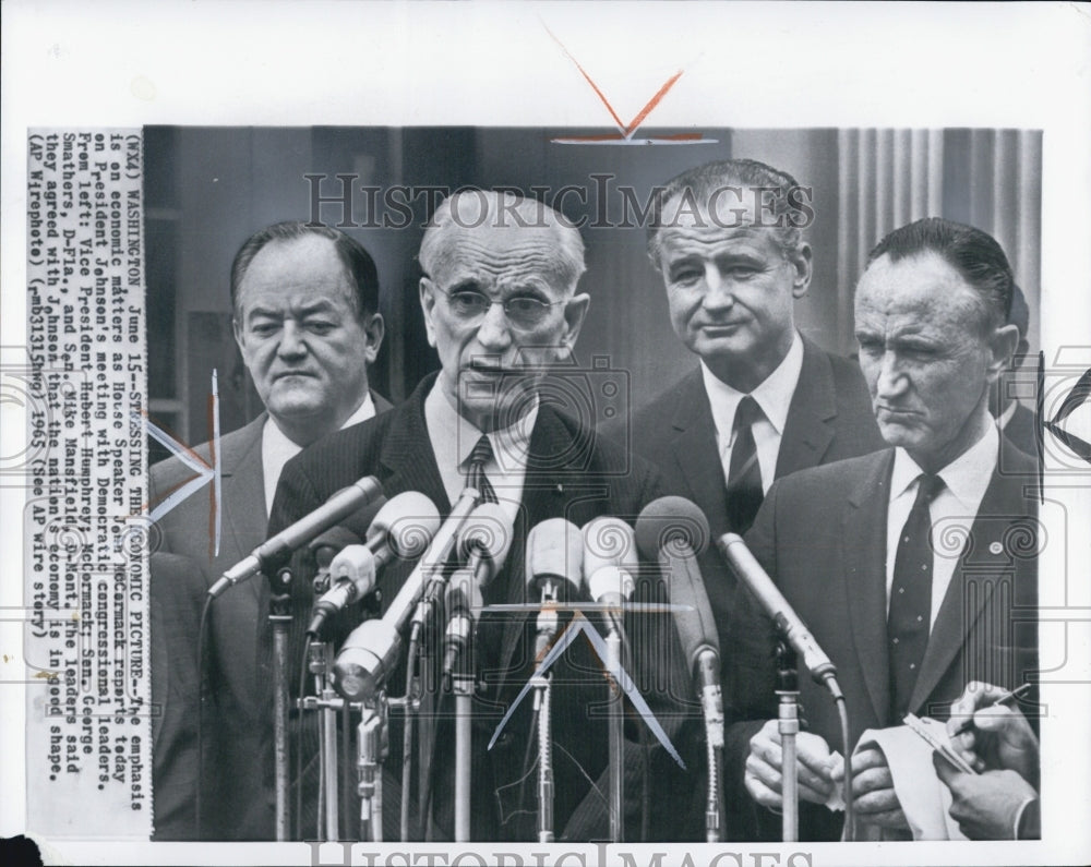 1965 Hubert Humphrey, John McCormack, George Smathers,Mike Mansfield - Historic Images