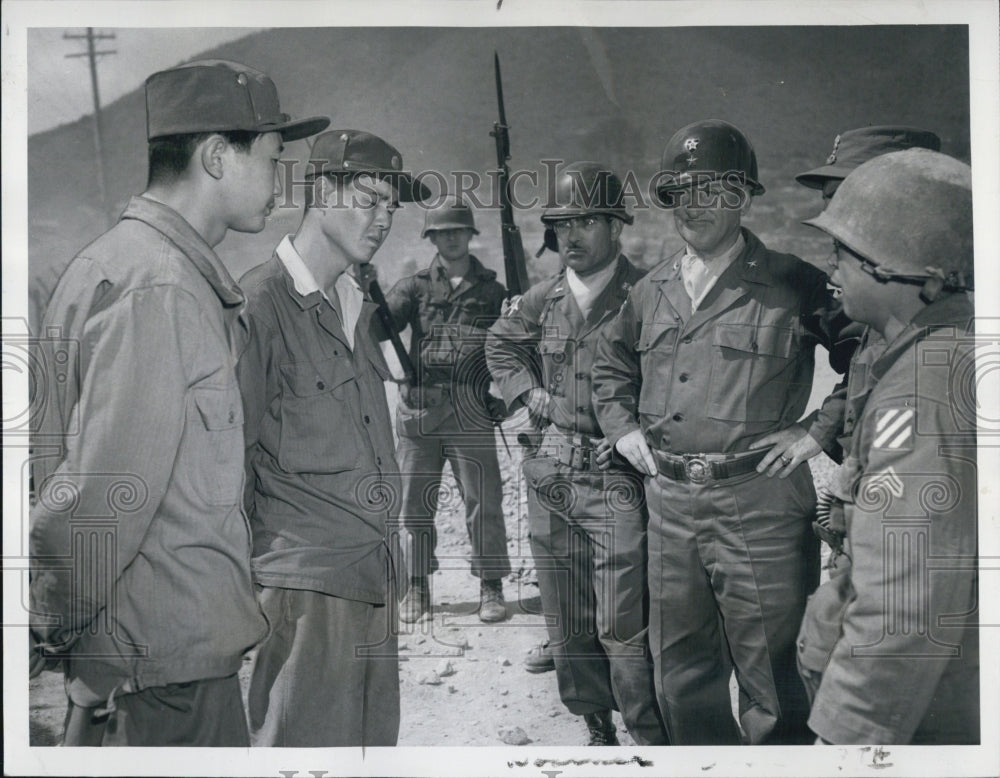 1952 Gen Haydon Boatner  On Koja Island Korea - Historic Images