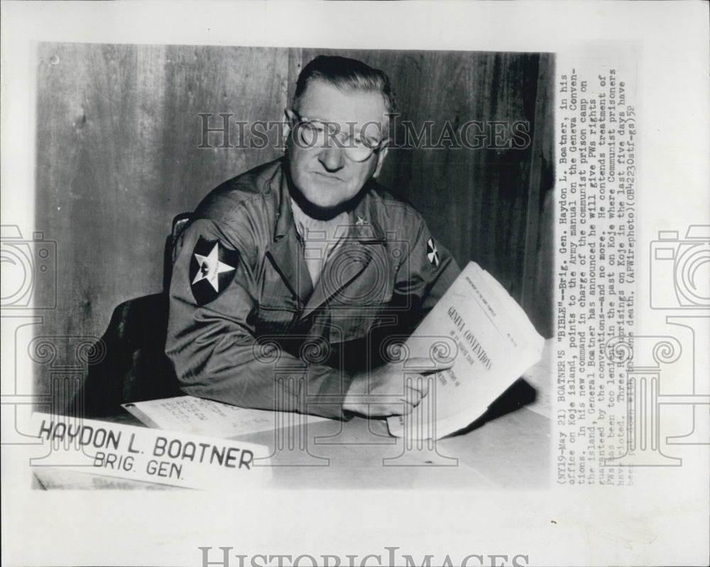 1952 Press Photo Brig. Gen. Haydon L. Boatner - Historic Images