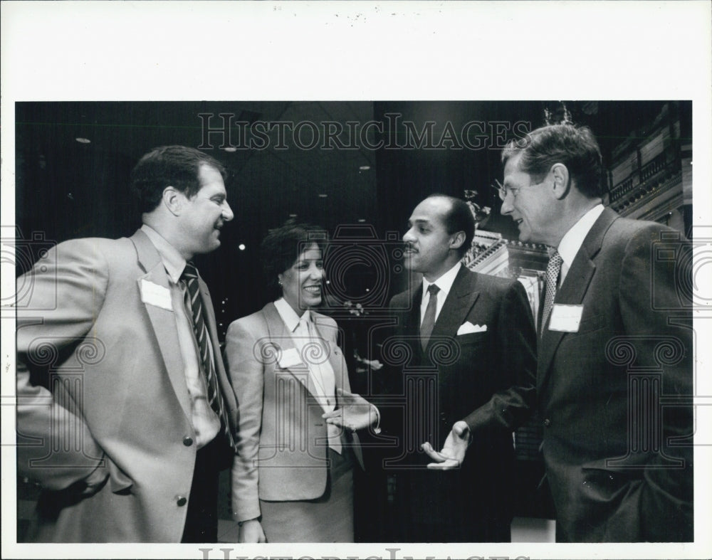 1985 Press Photo Michael Connor Trudy &amp; Dennis Archer Thomas Brennan Attorney - Historic Images