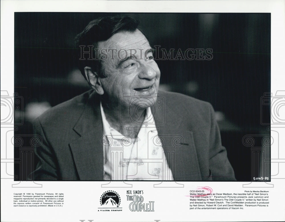 1999 Press Photo Walter Matthau The odd couple - Historic Images