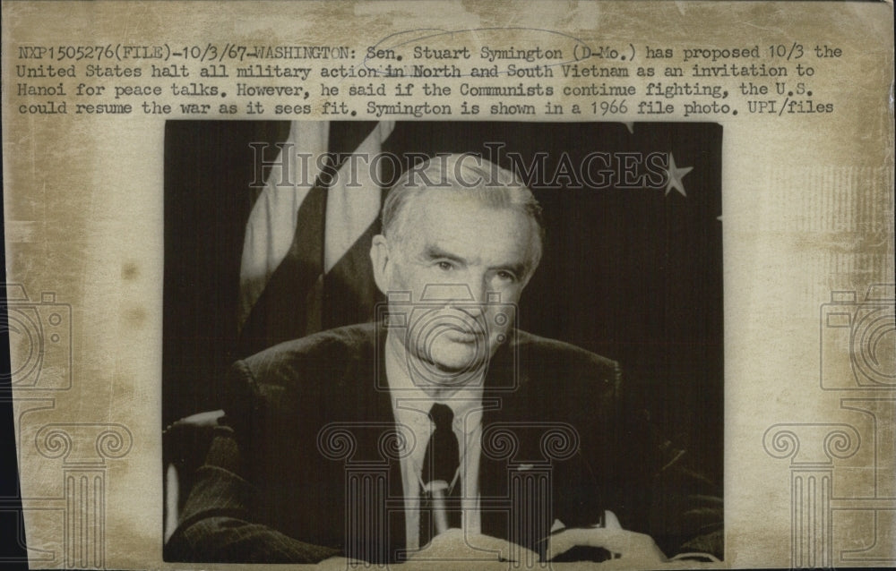 1967 Senator Stuart Symington Democrat Missouri - Historic Images