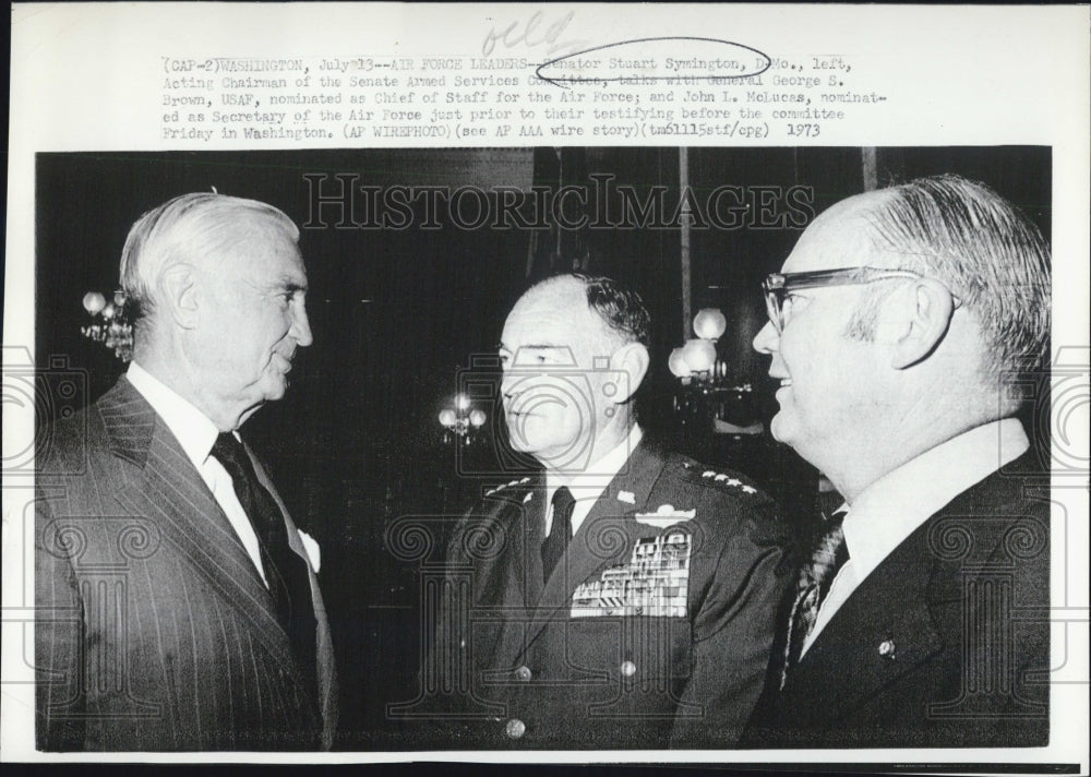 1973 Sen. Stuart Symington Gen. George S. Brown USAF John McLucas - Historic Images