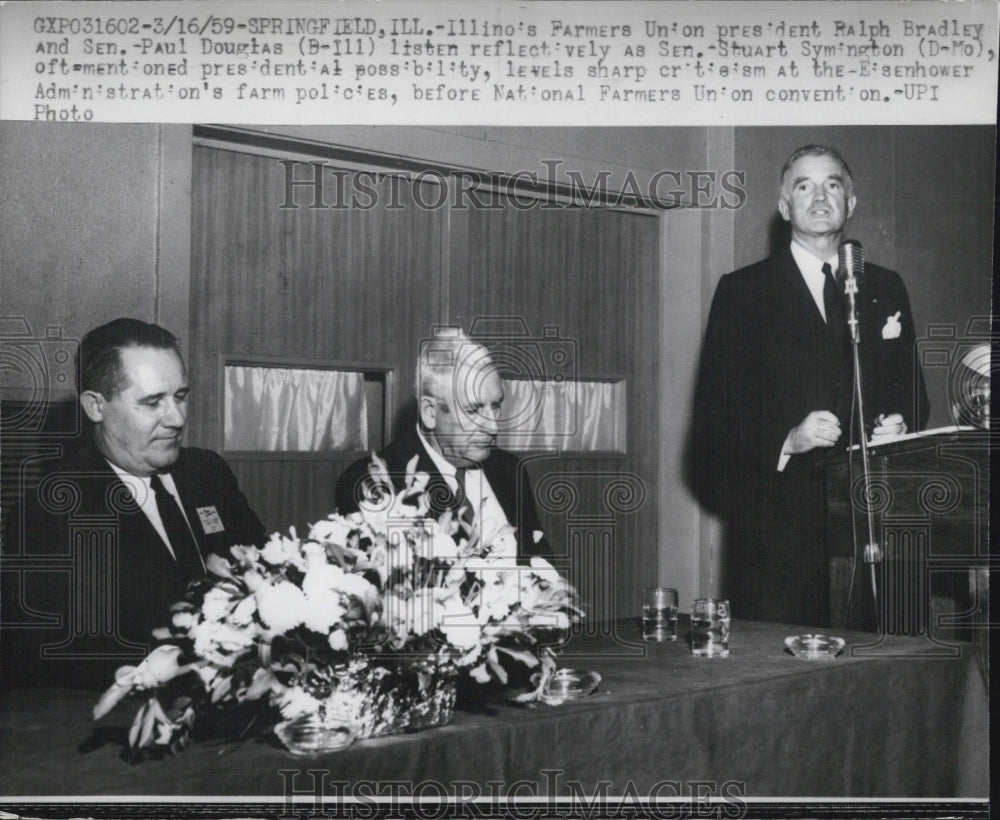 1959 of Missouri Sen. Stuart Symington making speech in Illinois - Historic Images