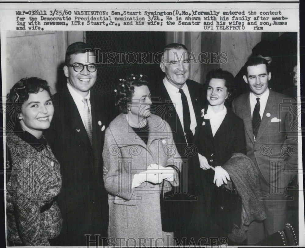 1960 Press Photo Sen. Stuart Symington Democratic Presidential Nomination Family - Historic Images