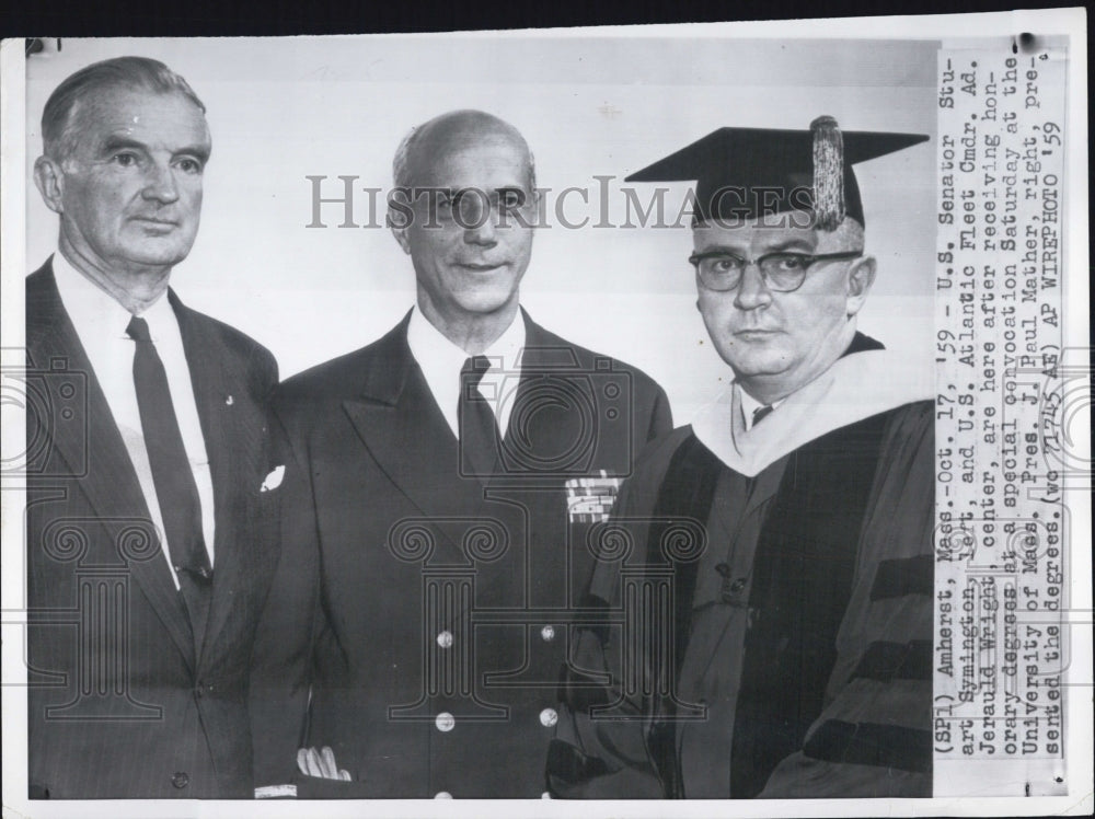 1959 Sen.r Stuart Symington Cmdr. Ad. Jerauld Wright J. Paul Mather - Historic Images