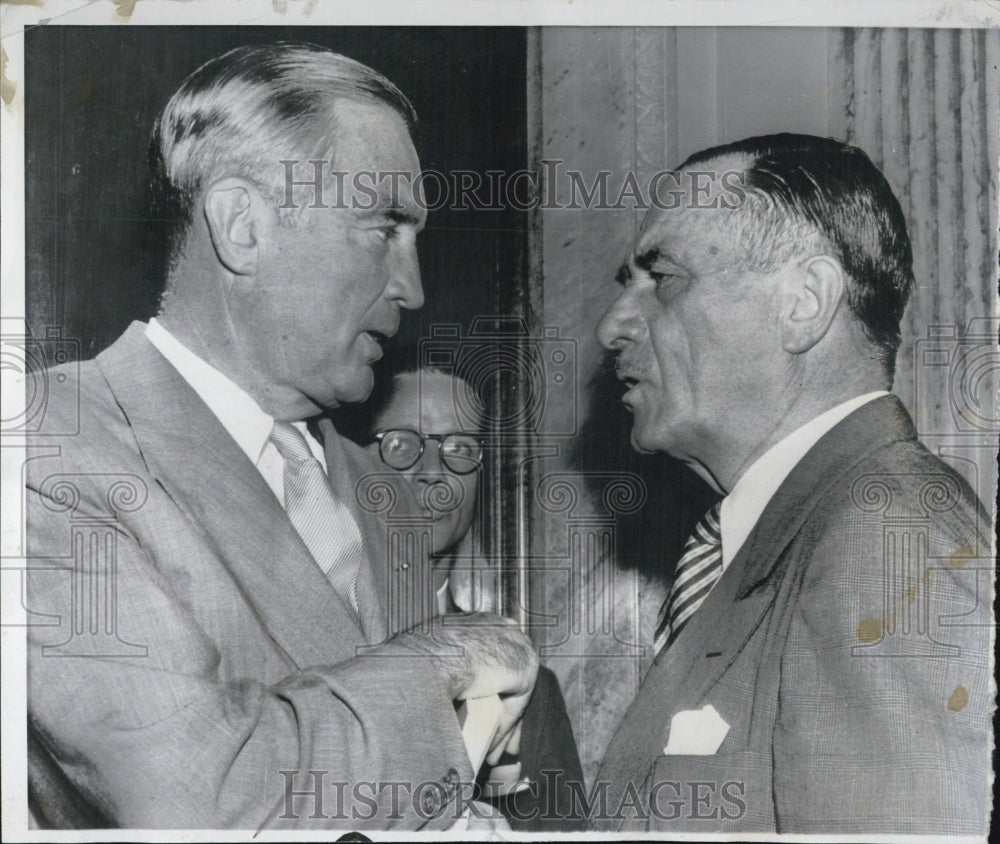 Press Photo Senator Stuart Symington Air Sec. Harold Talbott Hearing - Historic Images