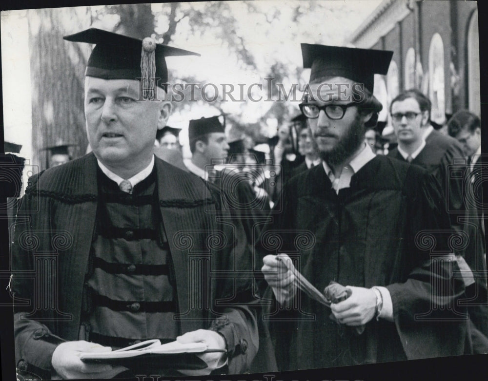 1969 Harvard President Dr. Nathan Pusey At Harvard Graduation - Historic Images