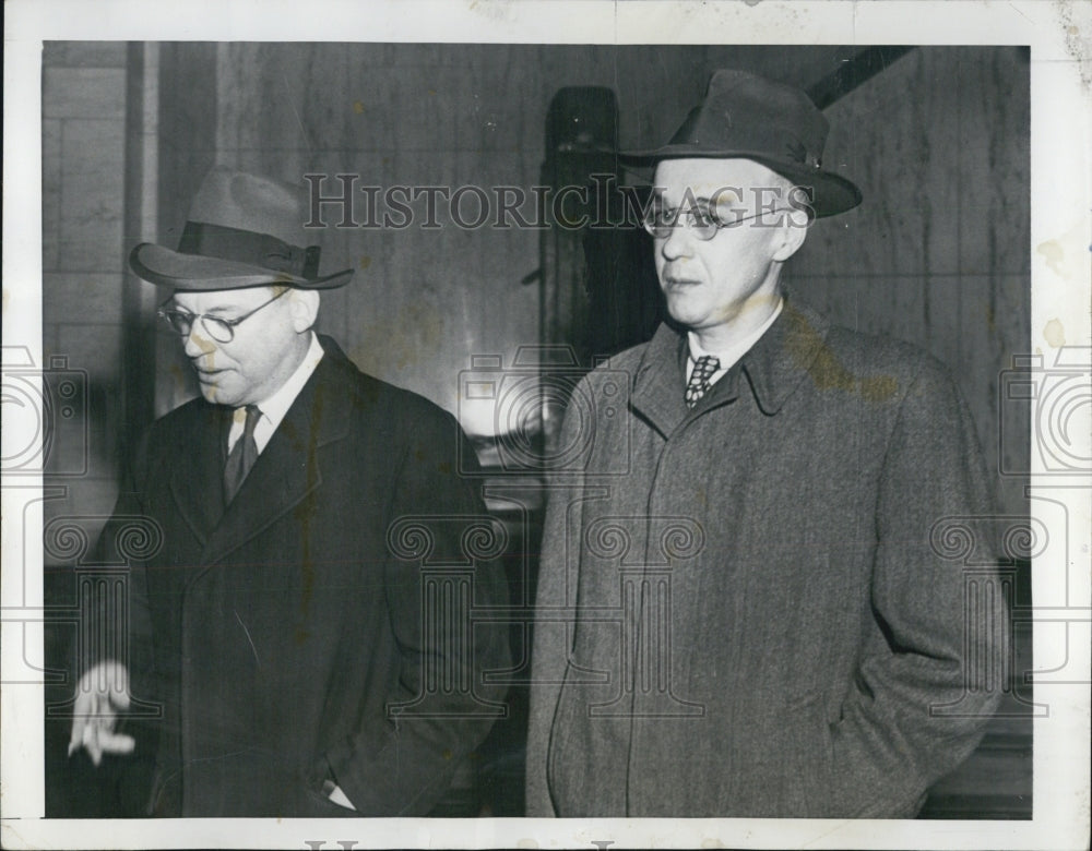 1950 Press Photo Frank Browning and lawyer Frank Katzenbach - Historic Images