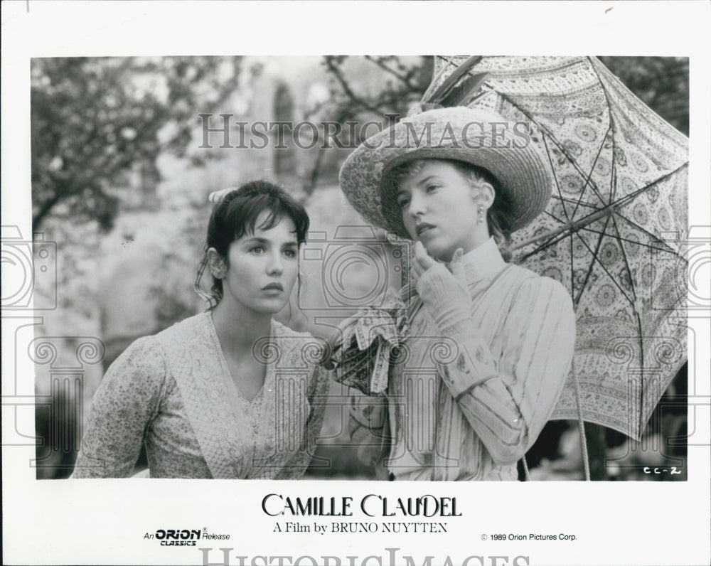 1989 Press Photo Actresses Isabelle Adjani And Katrine Boorman &quot;Camille Claudel&quot; - Historic Images