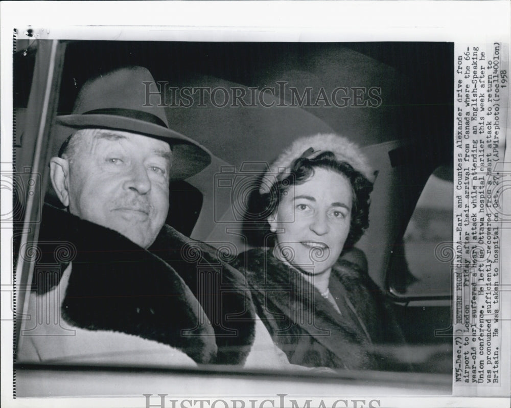 1958 Earl and Countess Alexander after Union conference - Historic Images