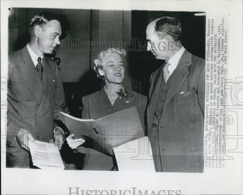 1953 Senator Margaret Chase Smith,Archibald S. Alexander &amp; Frank - Historic Images