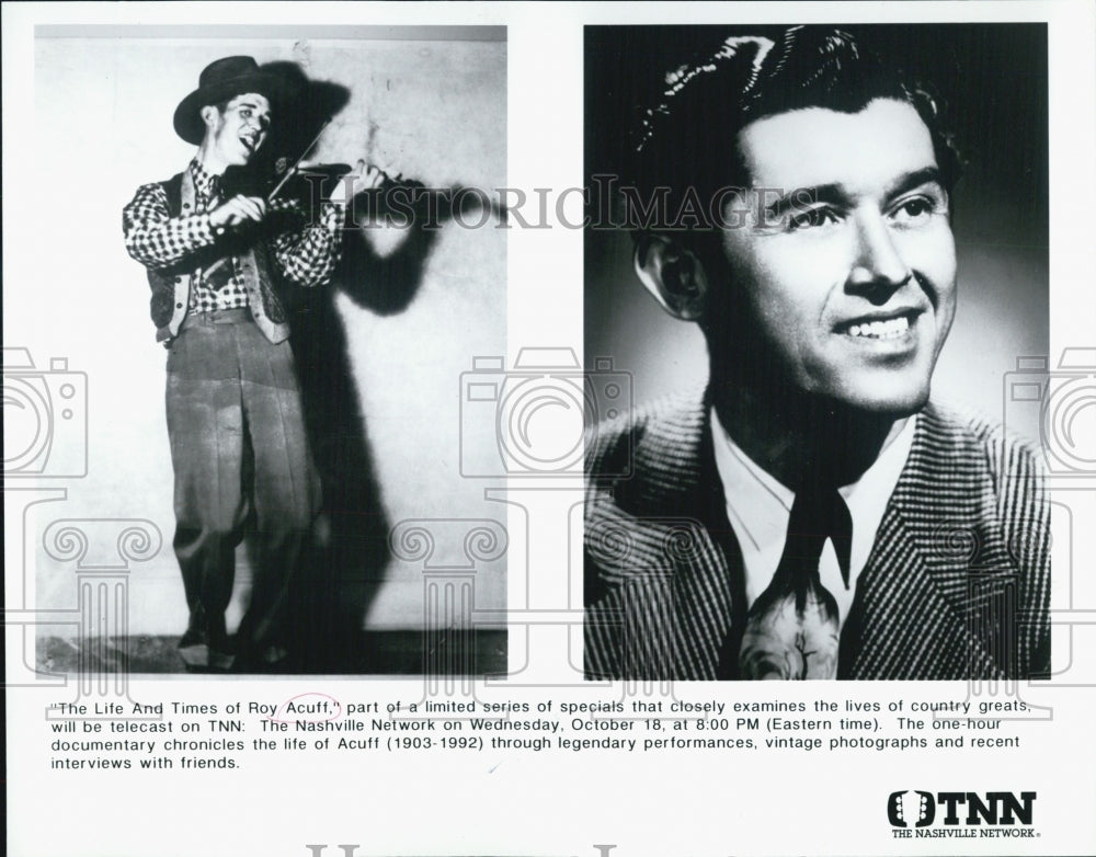 1992 Press Photo The Life and Times of Roy Acuff - Historic Images