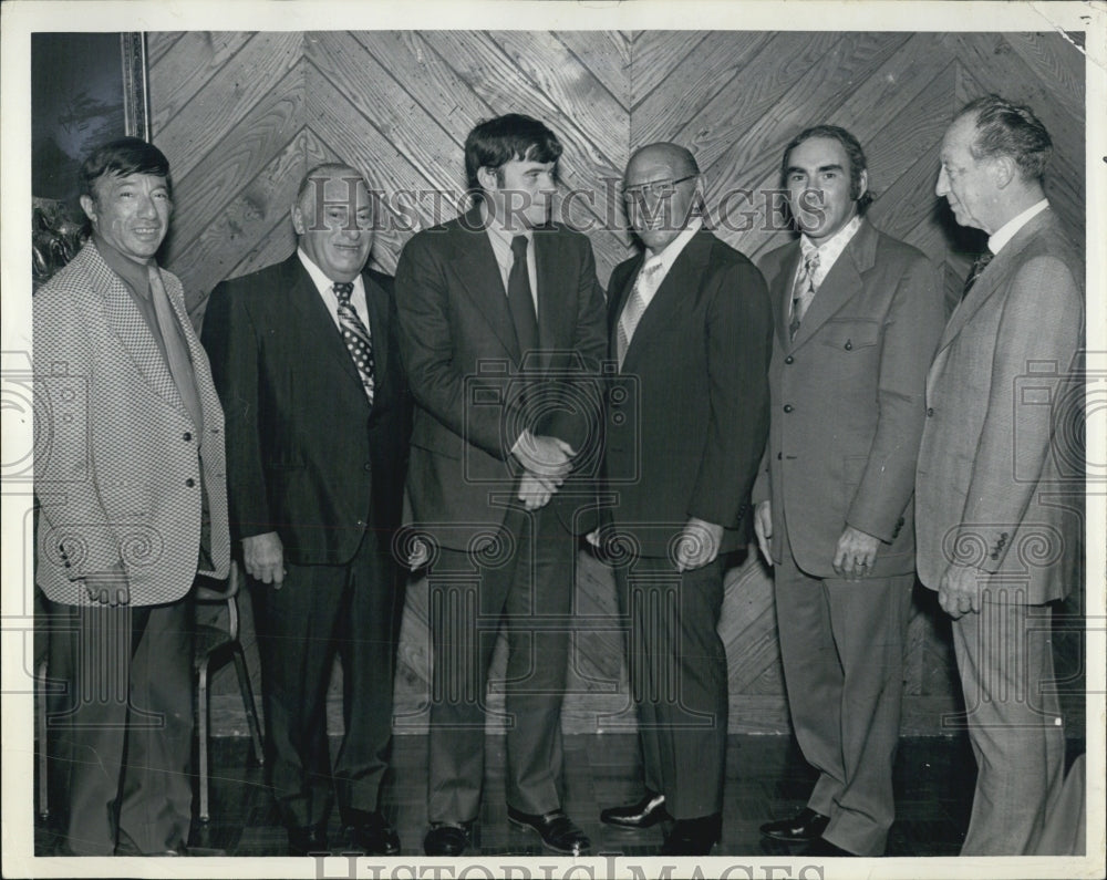 1972 Press Photo Jack Richmond, Upton Hall,Robert Woolf &amp; Judge John Fox - Historic Images