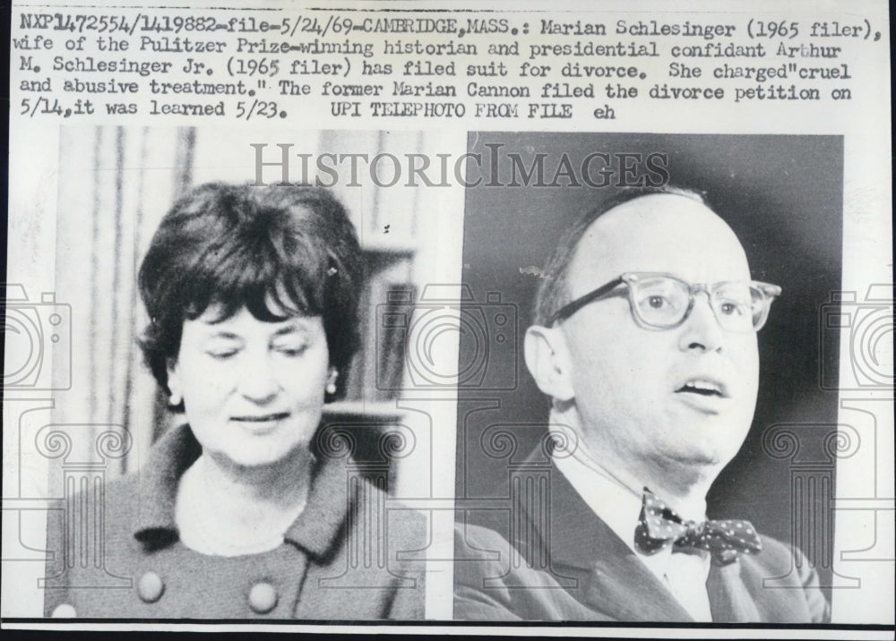 1969 Press Photo Marian Schlesinger Wife Pulitzer Prize Winner Arthur Divorce - Historic Images