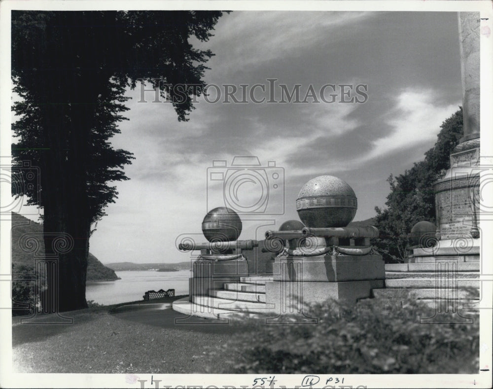 1975 Press Photo Trophy Point US Military Academy West Point New York - Historic Images