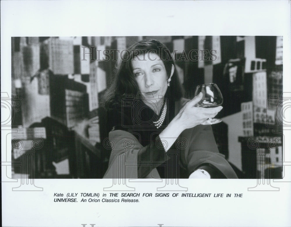 1991 Press Photo Lily Tomlin Actress The Search For Signs Of Intelligent Univers - Historic Images