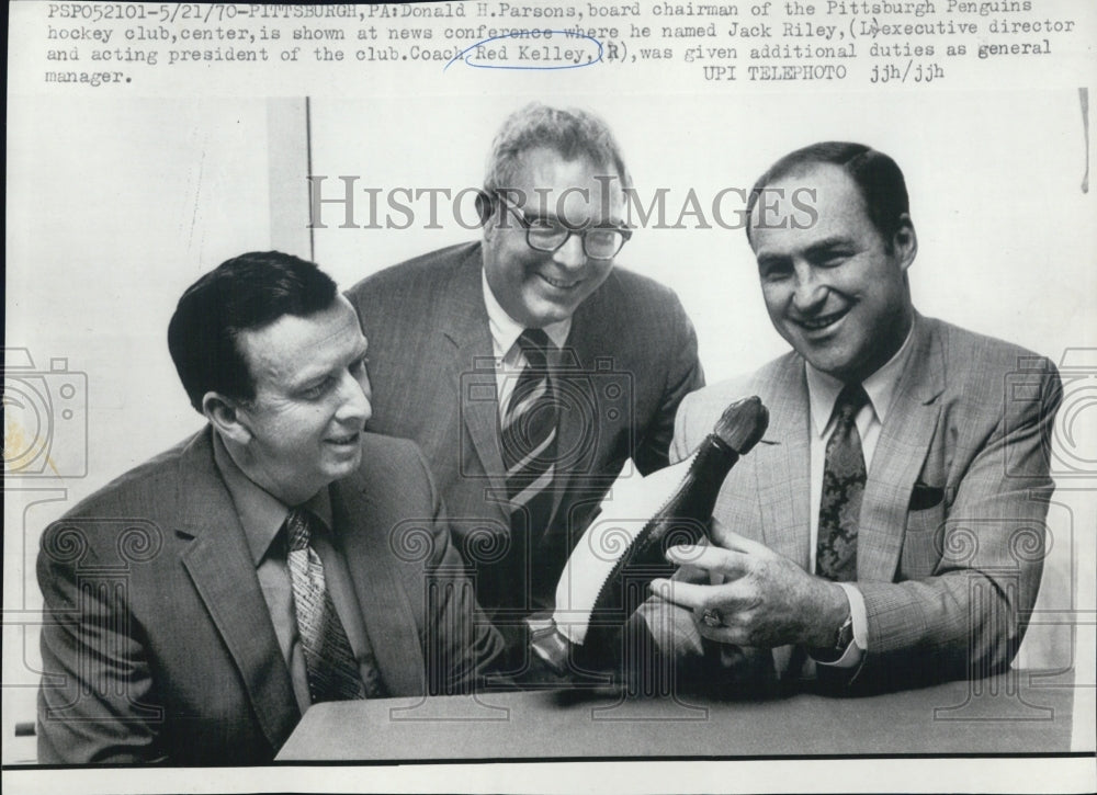 1970 Donald parsons Board Chairman of the Pittsburgh Penguins Hockey - Historic Images