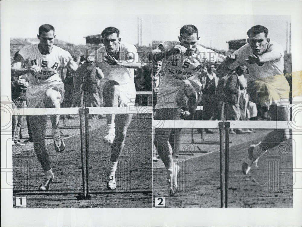 1956 Glenn Davis, left, Silas Southern at the 16th Olympiad. - Historic Images