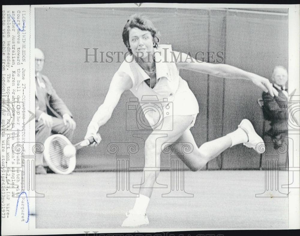 1973 Tennis Champion Margaret Court With Karen Krantzeke In Singles - Historic Images