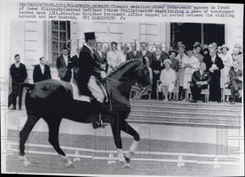 1965 Olympic Medalist Josef Neckermann Show Of Tournament Horses - Historic Images