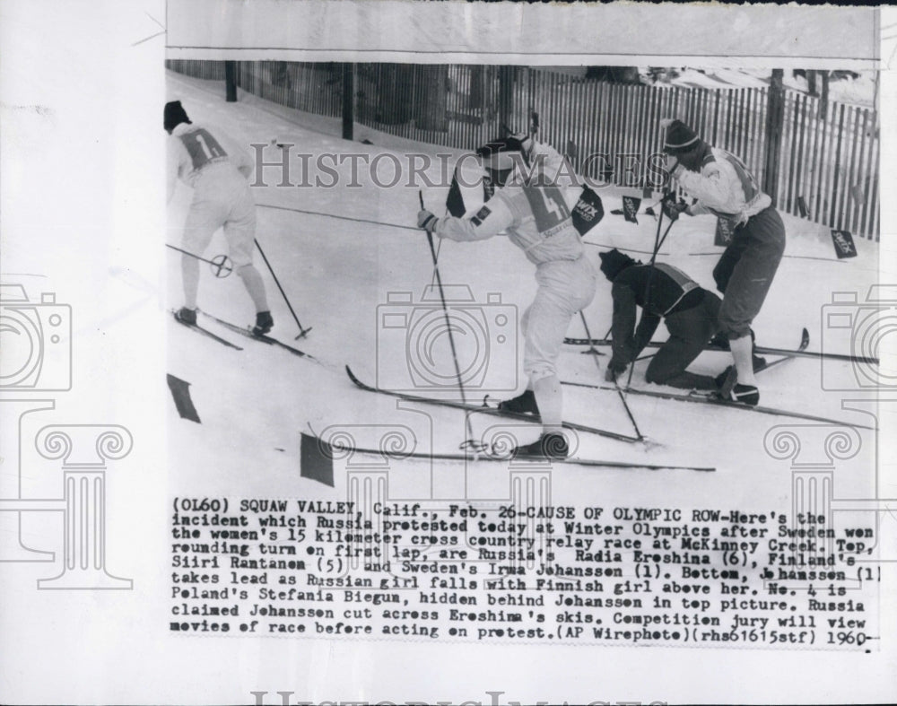 1960 Winter Olympics cross country skiing Radia Wroshina Siiri Ranan - Historic Images