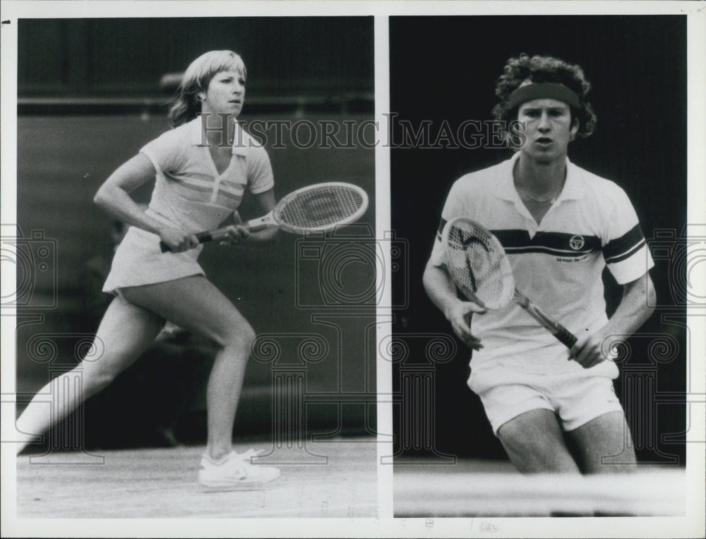 1982 Press Photo Cris Evert Loyd and John McEnroe in Tennis Championship England - Historic Images