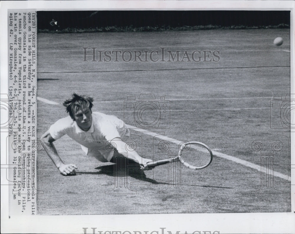 1970 Nicoli Pilic U.S. Open Championship Tennis Yugoslavia - Historic Images