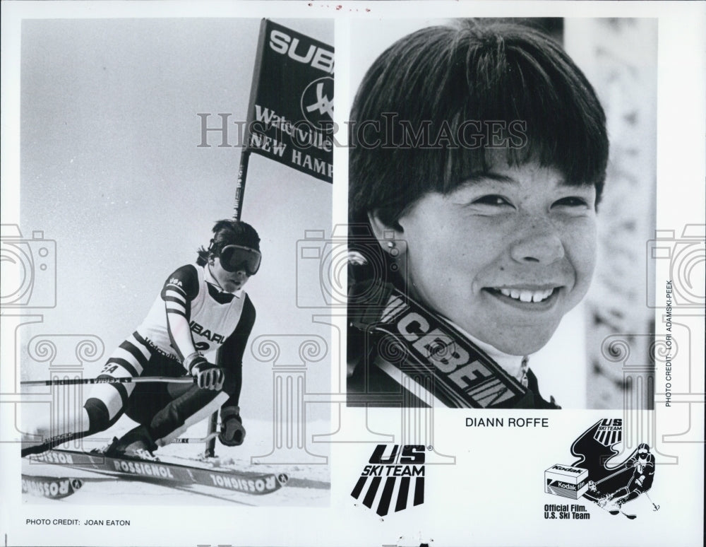 1986 Press Photo Diann Roffe Member United States Ski Team - Historic Images