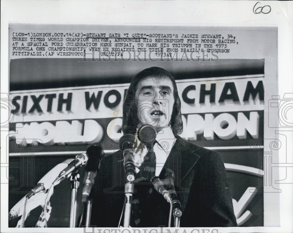 1973 Scotland&#39;s Jackie Stewart World Champion Race Car Driver - Historic Images