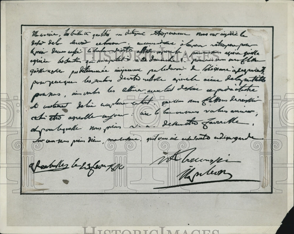 1935 Letter of Proposal Napoleon&#39;s Original Handwriting - Historic Images