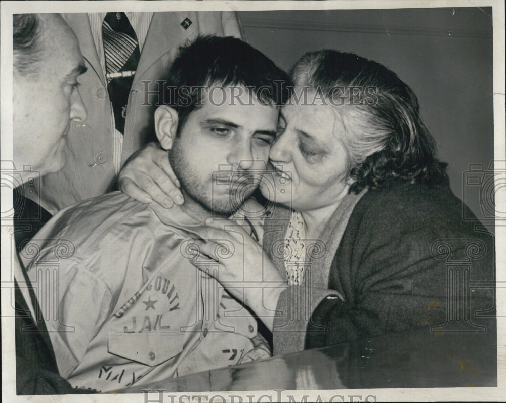 1956 Michael Morabito with Mother Carmella After Trial Continuance - Historic Images