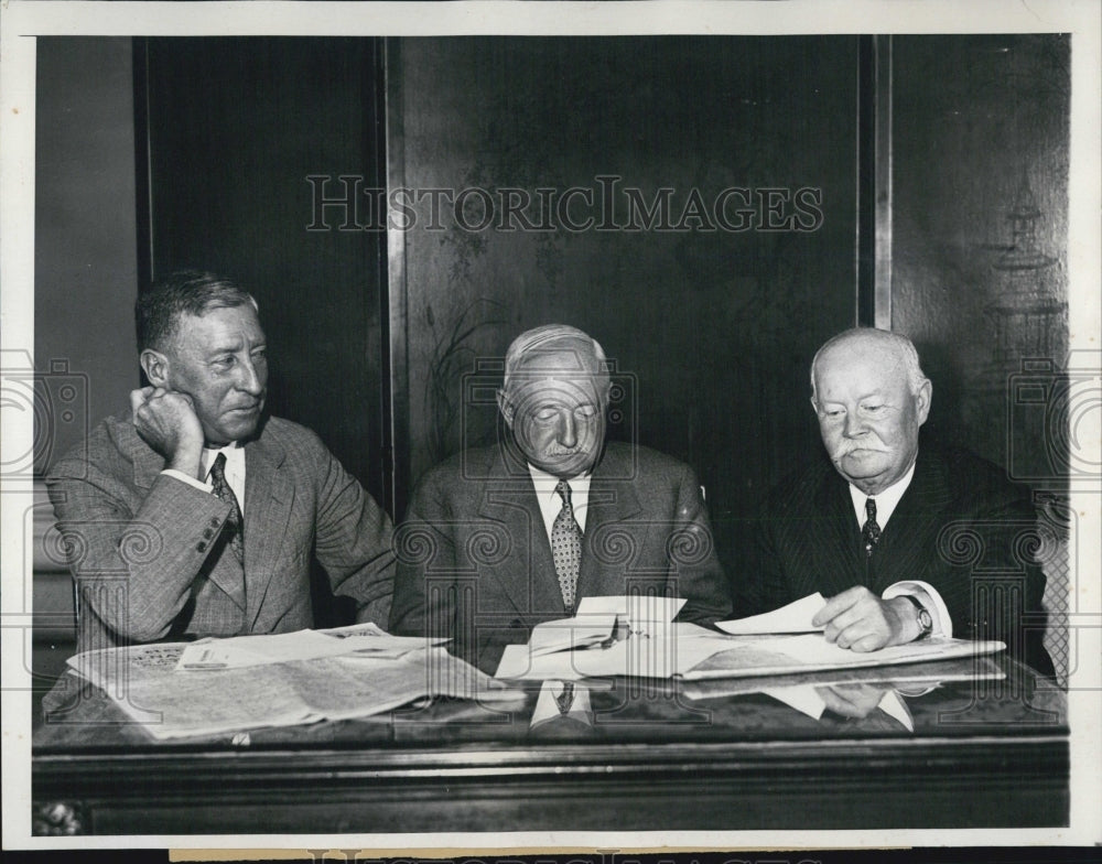 1932 Tammany Leaders George W Olvany, John F Curry, John McCooey - Historic Images