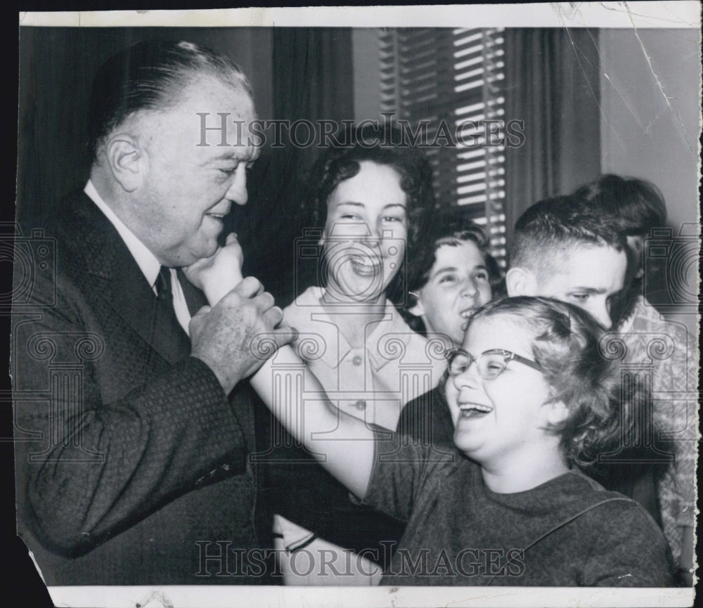 1963 FBI Director J. Edgar Hoover with Blind Students - Historic Images