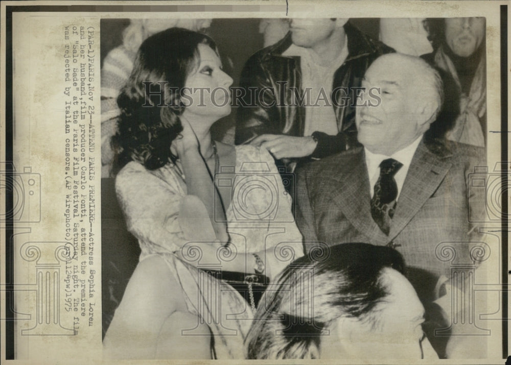 1975 Sophia Loren,actress with husband,producer Carlo Ponti - Historic Images