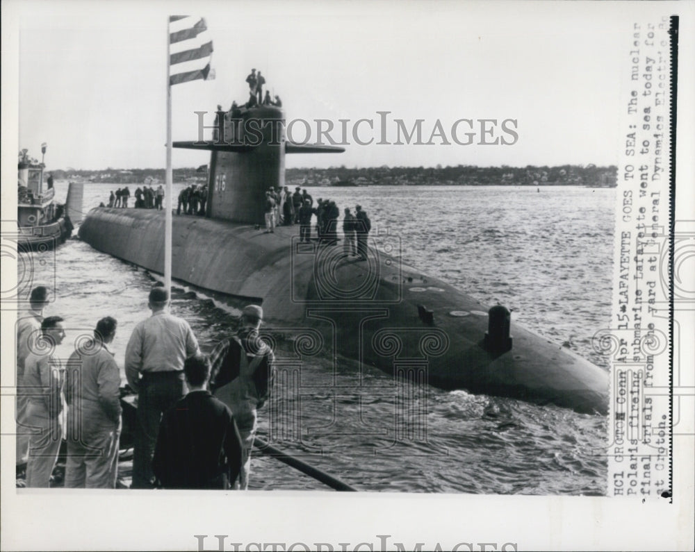 Press Photo Submarine Lafayette US Military Groto Connecticut - Historic Images