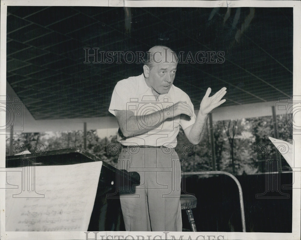 1960 Constructor Eugene Ormandy rehearses for Ravinia Festival - Historic Images