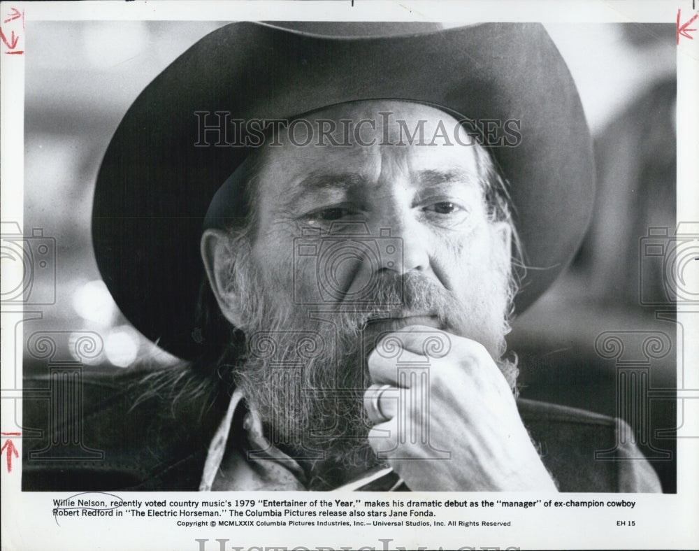 1979 Press Photo Willie Nelson 1979 Country Music Entertainer of the Year - Historic Images