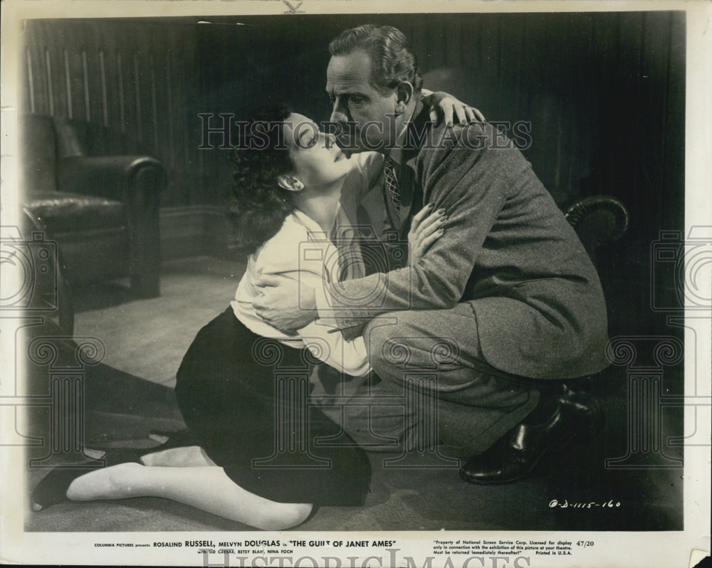 1947 Rosalind Russell Melvyn Douglas Actors The Guilt Of Janet Ames - Historic Images