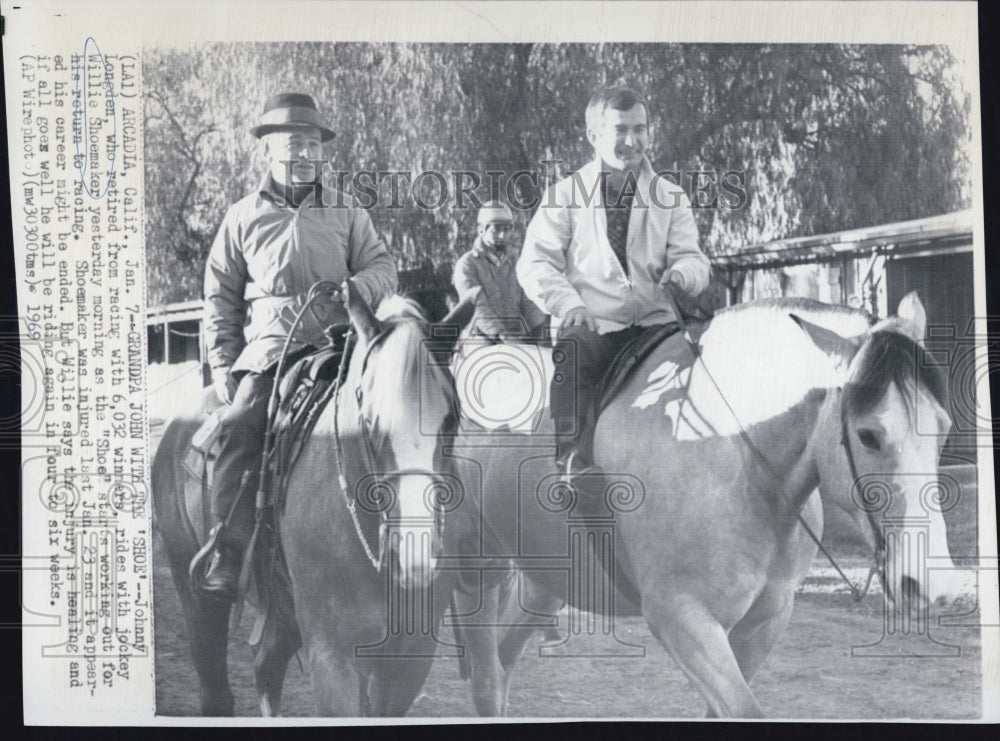 1969 Willie Shoemaker Working Out With Grandpa Gets ready For Race - Historic Images