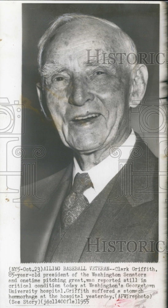 1955 Clark Griffith president of the Washington Senators - Historic Images