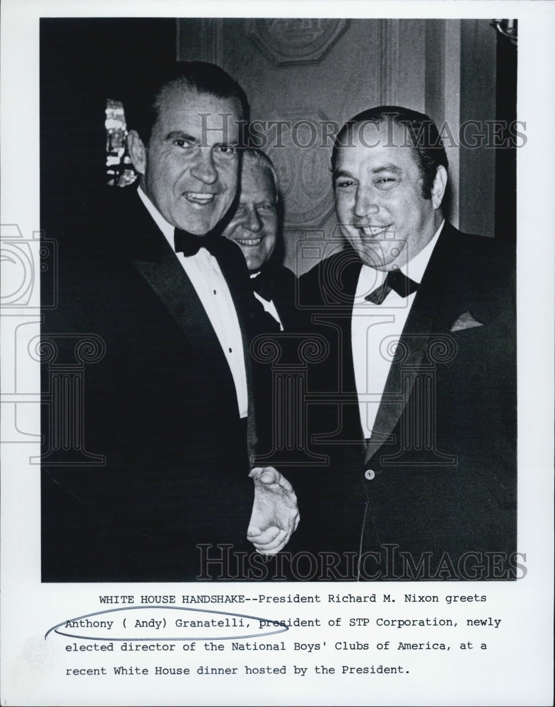 1969 Press Photo President Richard Nixon And Anthony &quot;Andy&quot; Granatelli, Director - Historic Images