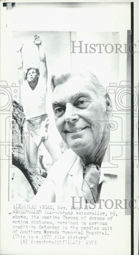 1973 Johnny Weissmuller in serious condition - Historic Images