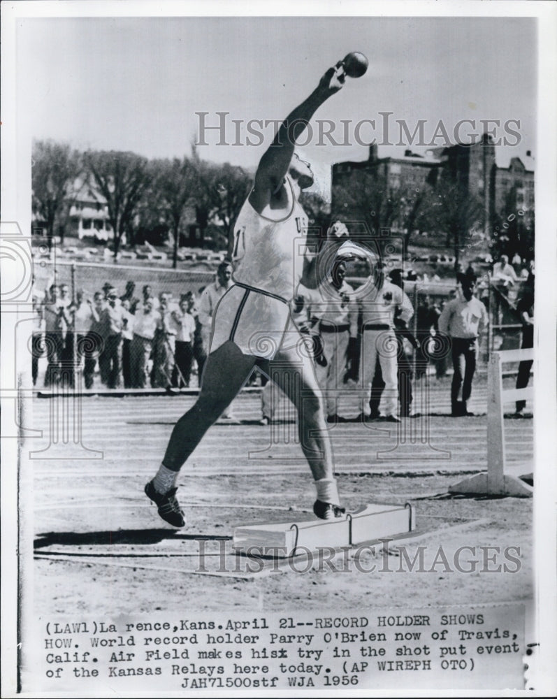 1956 World Record Holder Parry O&#39;Brien Throws Shot-Put In Lawrence - Historic Images