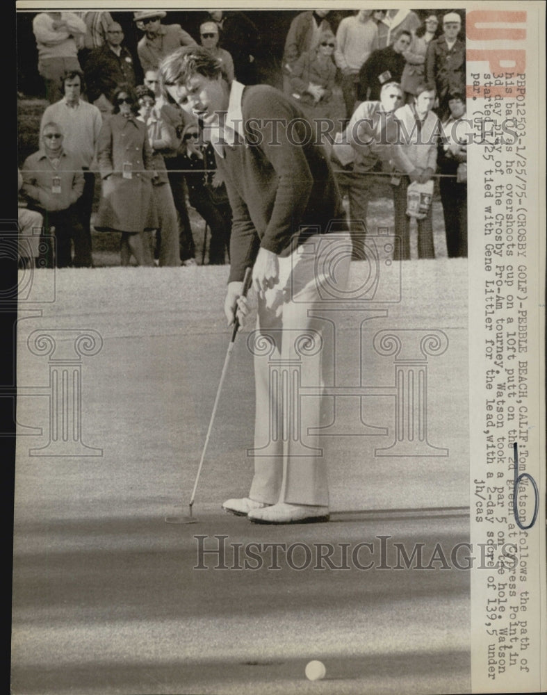 1975 Press Photo Tom Watson at the Crosby Pro-Am tourney. - RSG25603 - Historic Images